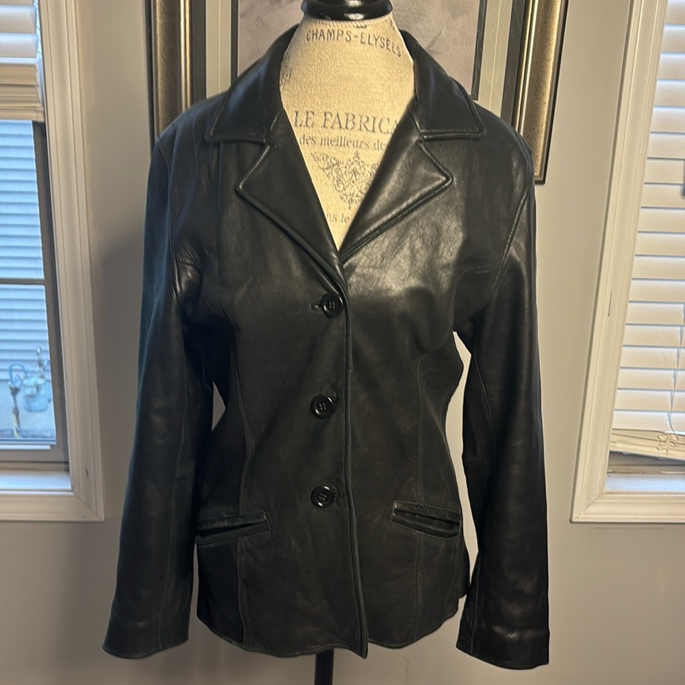 Black leather jacket